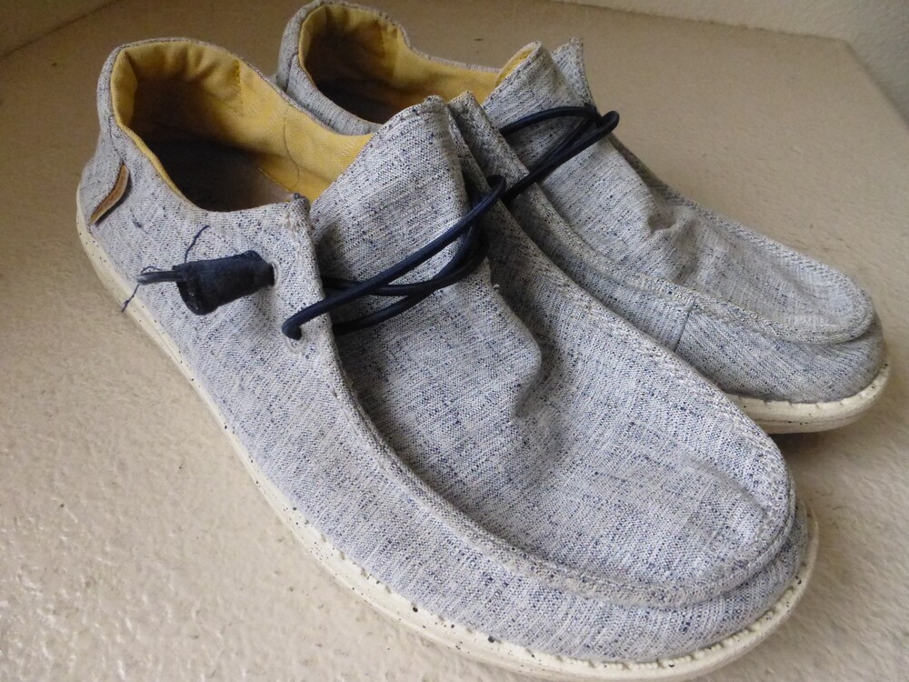 Hey Dude Wendy Shoes Womens US 9 EU 40 Chambray White Blue Lightweight Moccasin